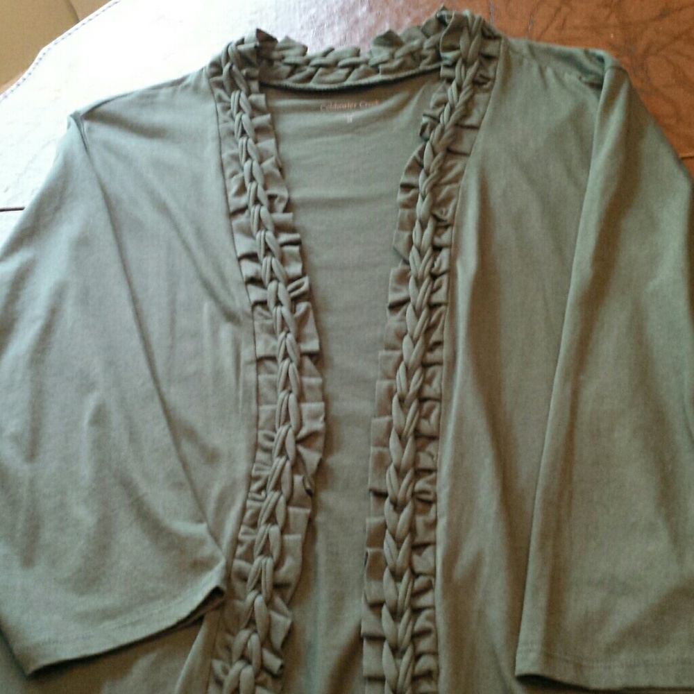 Coldwater Creek olive green open front jacket